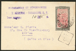 Lettre. Enveloppe Entier 5c (N°131), Avec Griffe Violette Complément De Taxe Aérienne Perçue, Pour La France. - TB - Autres & Non Classés