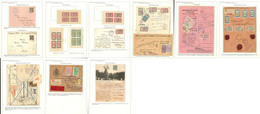 Lettre. Lot. 1896-1931, 10 Enveloppes Ou Documents + 4 Bloc De Quatre Encadrés Provenant De Carnets. - TB - Autres & Non Classés