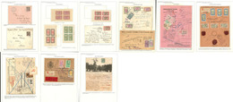 Lettre. Lot. 1896-1931, 10 Enveloppes Ou Documents + 4 Bloc De Quatre Encadrés Provenant De Carnets. - TB - Other & Unclassified