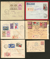 Lettre. Lot. 1908-1945, 6 Enveloppes Affts Divers Dont Censures. - TB - Autres & Non Classés