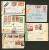 Lettre. Lot. 1934-1944, 5 Enveloppes Affts Divers. - TB Ou B - Other & Unclassified