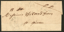 Lettre. Précurseurs. Port Local. "pp" Manuscrit Et "P.P" De Fabrication Locale Sur Lettre De St Pierre. - TB - Other & Unclassified