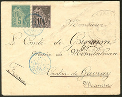 Lettre. Précurseurs. CG N°49 (def) + 50, Obl Cad Fév 90, Sur Enveloppe Pour La France. - TB - Otros & Sin Clasificación