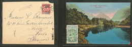 Lettre. Nos 15 Obl Cachet Ovale "San Francisco Cal." Sur Fragment D'enveloppe De 1912 Et 48 Obl Uturoa Ile Raiatea Fév 3 - Andere & Zonder Classificatie