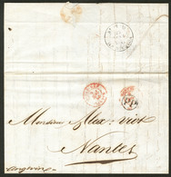 Lettre. "PP" Rond Et "Outremer Nantes" Rouge Sur Lettre De Saint Denis 1843. - TB - Andere & Zonder Classificatie