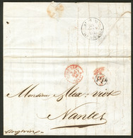 Lettre. "PP" Rond Et "Outremer Nantes" Rouge Sur Lettre De Saint Denis 1843. - TB - Other & Unclassified