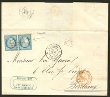 Lettre. Précurseurs. CG N°23 Paire (un Ex Def) Dont Un Ex Avec Variété D'impression, Sur Lettre De St Denis Janv 76 Pour - Andere & Zonder Classificatie