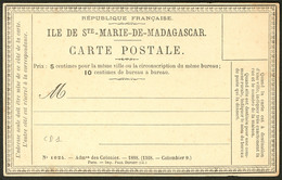 Lettre. SAINTE-MARIE DE MADAGASCAR. Entier Postal. ACEP CP1, Neuve Avec Repiquage Au Verso. - TB - Other & Unclassified