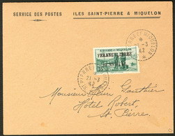 Lettre. France-Libre. Double Surcharge. No 254a, Pos. 1, Obl Cad 21.3.42 Sur Enveloppe Locale, Superbe. - R - Other & Unclassified