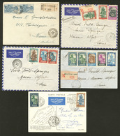 Lettre. Lot. 1932-1939, Cinq Enveloppes Dont Trois Recommandées, Affts Et Destinations Divers. - TB - Other & Unclassified