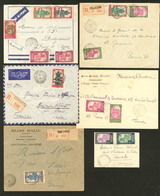 Lettre. Lot. 1933-1942, Six Enveloppes Dont Trois Recommandées, Affts Et Destinations Divers. - TB - Autres & Non Classés