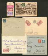 Lettre. Lot. 1920-1940, Cinq Enveloppes + Une étiquette Recommandée, Affts Et Destinations Divers. - TB - Autres & Non Classés