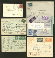 Lettre. Lot. 1921-1944, Cinq Enveloppes Dont Deux Recomm., Affts Et Destinations Divers. - TB - Autres & Non Classés
