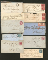 Lettre. 1853-1873, 10 Plis Divers Dont Allemagne, Anciens Etats Et Suède, Affts Et Obl Divers, Tous états - Collections (with Albums)
