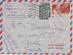 Madagascar 1958 1er Liaison France Polynésie - Briefe U. Dokumente