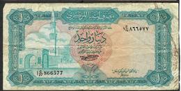 LIBYA P35b 1 DINAR 1972 With Inscription #1 C/27 Sign.1 VG - Libia