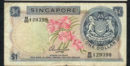 SINGAPORE P1c 1 DOLLAR 1967 #B/89 FINE NO P.h. - Singapour