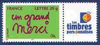 France Personnalisé N° 3761 A ** Un Grand Merci - ITFV - Logo Les Timbres Personnalisés (gomme Brillante) - Neufs