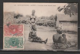 COTE D'IVOIRE CARTE POSTALE A DESTINATION DE LA FRANCE COIFFURE FEMME ATTIE CACHET AMBULANT LOANGO A MARSEILLE 17/12/06 - Lettres & Documents