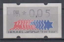 ISRAEL 1988 SIMA KLUSSENDORF ATM 0.05 SHEKELS NUMBER 001 WITH BACK NUMBER - Frankeervignetten (Frama)