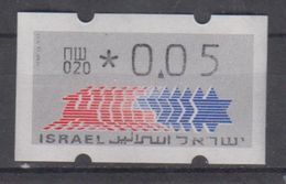 ISRAEL 1988 KLUSSENDORF ATM 0.05 SHEKELS NUMBER 020 WITH BACK NUMBER - Automatenmarken (Frama)