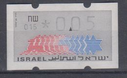 ISRAEL 1988 KLUSSENDORF ATM 0.05 SHEKELS NUMBER 015 WITH BACK NUMBER - Automatenmarken (Frama)