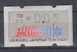 ISRAEL 1988 KLUSSENDORF ATM 0.05 SHEKELS NUMBER 016 WITH BACK NUMBER - Frankeervignetten (Frama)