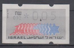 ISRAEL 1988 KLUSSENDORF ATM 0.05 SHEKELS NUMBER 032 WITH BACK NUMBER - Viñetas De Franqueo (Frama)