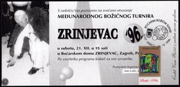 Croatia Zagreb 1996 / Bowls Christmas Tournament Zrinjevac Club De Boules / Invitation Card / Pope John Paul II - Pétanque