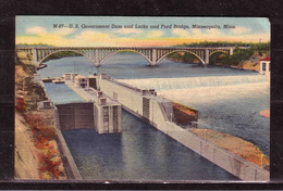 463e * MINNEAPOLIS * U.S.GOVERNMENT DAM AND LOCKS AND FORD BRIDGE **!! - Minneapolis