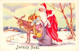 Joyeux Noel Kerstman Santa And Donkey - Santa Claus