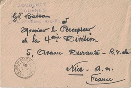 COTE D'IVOIRE - GRAND BASSAM - LETTRE POUR NICE AFFRANCHISSEMENT AU VERSO EN 1933. - Briefe U. Dokumente