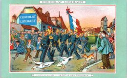 PUBLICITE -- CHOCOLAT LOMBART - La Fête Au Village - Le Défilé Des Pompiers - Publicité