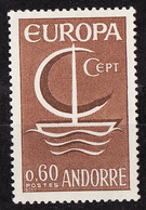 Europa CEPT 1966  Andorre Français - Andorra Y&T N°178 - Michel N°198 *** - 60c EUROPA - 1966