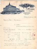 1 Factuur Anvers Hotel Weber Keizerlei Avenue De Keyser Eclairage Electrique Jardin D'Hiver Prop.N.Weber C1909 - 1800 – 1899