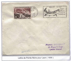 Congo Lettre Cover Pointe Noire 1956 OMEC Pêche Sportive Squale Requin - Lettres & Documents