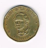 //  DOMINICAANSE  REPUBLIEK  1 PESO  1991 - Dominicaanse Republiek