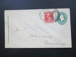 USA 1890 GA Umschlag Mit Zusatzfrankatur Nr. 55 Rechts Ungezähnt!! Galveston Texas - HH über New York Mit Ak Stempel K1 - Brieven En Documenten