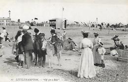 Old Postcard, 11 - Littlehampton. - Animated Beach Scene, Donkey Rides, People. - Ll. - Arundel