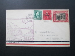 USA 1931 First Flight Cover Air Mail Bismarck N.Dak. Nr. 179 Geschnitten Und Vorrausentwertung Molly Pitcher - Briefe U. Dokumente