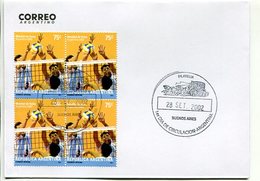 "MUNDIAL DE VOLEY". ARGENTINA AÑO 2002, SOBRE PRIMER DIA DE EMISION, FDC ENVELOPE. - LILHU - Voleibol