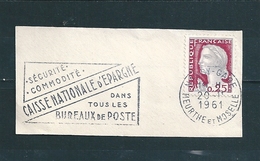 N° 1263 Marianne De Decaris Type II 0.25 1960 Timbre  France  Oblitéré Flamme Caisse Nationale D'Epargne - 1960 Marianne Van Decaris