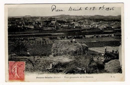 RHÔNE  /  PIERRE-BENITE  /  VUE  GENERALE  ET  LE  PERRON  ( Scène Agricole : Battage Et Fauchage Du Blé ) /  Edit.  B.G - Pierre Benite