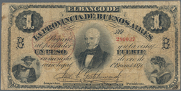 Argentina / Argentinien: La Provincia De Buenos Aires 1 Peso L.1871, P.S524b, Small Border Tears, To - Argentina