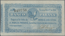 Argentina / Argentinien: Banco Parana 1/2 Real 1868, P.S1811a, Small Tear At Center, Some Folds. Con - Argentinien
