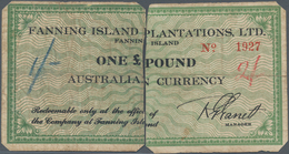 Australia / Australien: Fanning Islands Left And Right Half Of The 1 Pound ND(1942), P.NL (SB1541) W - Other & Unclassified