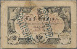 Austria / Österreich: 1 Gulden 1858 P.A84 (F+) And 5 Gulden 1866 P.A151 (F-). (2 Pcs.) - Oostenrijk