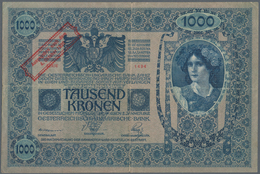 Austria / Österreich: 1000 Kronen 1920 P. 48 Stamped On 1000 Kronen 1902, Center And Horizontal Fold - Austria