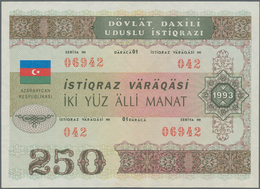 Azerbaijan / Aserbaidschan: 250 Manat 1993 State Loan Bonds, P.13A In Almost Perfect Condition With - Azerbaïjan