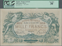 Belgium / Belgien: Banque Nationale 1000 Francs 1919, P.73, Truly A Great Rarity And A Very Hard To - Sonstige & Ohne Zuordnung